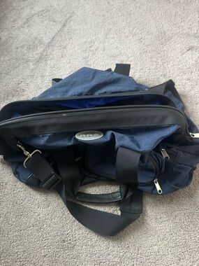 RRS Road Runner Sports Duffel Bag Gym Travel Blue Black Large